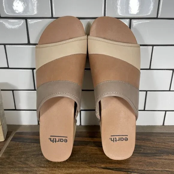 Earth Pine Tiga Womens Size 8.5 Shoes Multicolor Leather Platform Slide Sandal - Picture 7 of 16